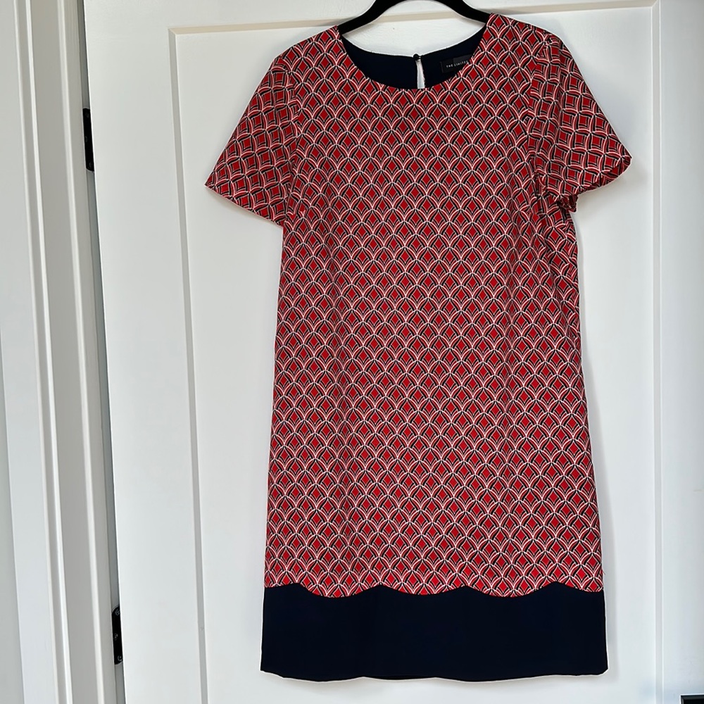 The Limited Printed Dress with Scalloped Detail